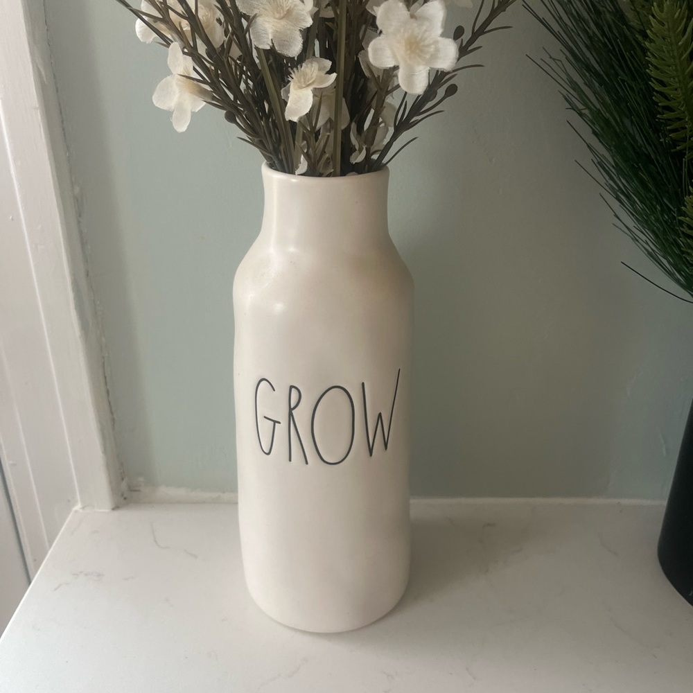 Rae Dunn White Ceramic “Grow” Vase
